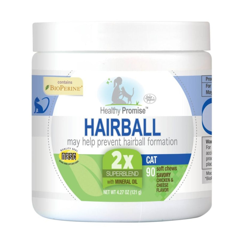 Four Paws Healthy Promise Hairball Control Supplements for Cats - 90 count