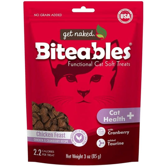 Get Naked Cat Health Biteables Soft Cat Treats Chicken Feast Flavor - 3 oz