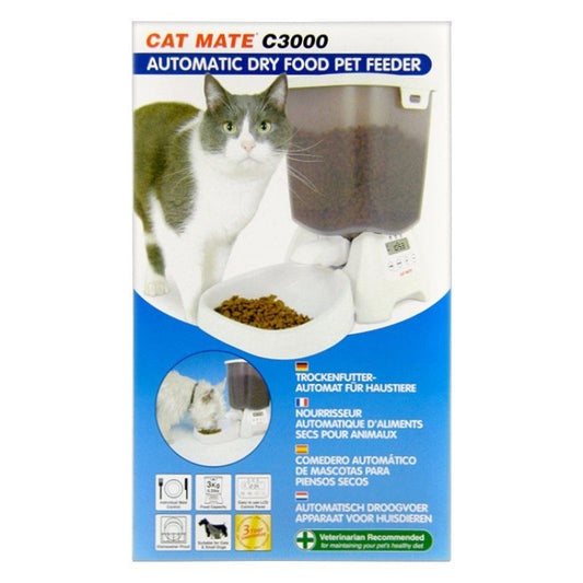 Cat Mate Automatic Dry Pet Food Feeder C3000 - Program to Feed 3x Day