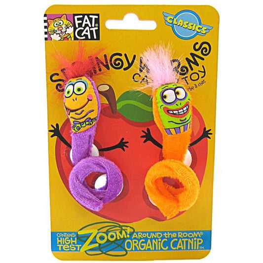 Fat Cat Springy Worm Catnip Toy - Assorted - Springy Worm Catnip Toy