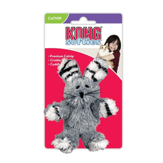 KONG Fuzzy Bunny Softies Cat Toy - Assorted - Fuzzy Bunny - Assorted Colors